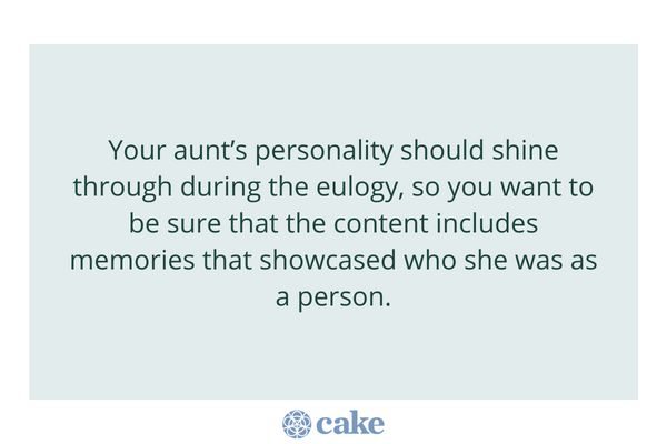 Consider Your Aunt’s Personality in a Eulogy
